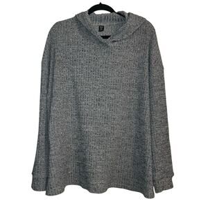 SHEIN Curve Gray Hooded Waffle Knit Pullover Sweater‎ Plus 4X Cozy Casual